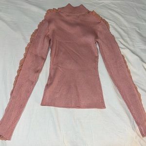 Pink Turtle Neck Long Sleeve Top